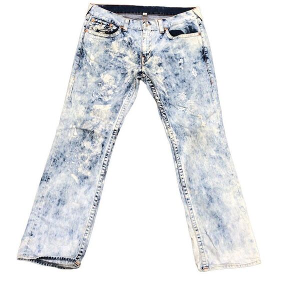 Vintage True Religion Jeans Size 38 STRAIGHT FLAP T Blue - Picture 3 of 12